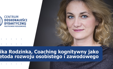 Baner przedstawiający prelegentkę i tytuł wystąpiania